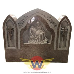 Pieta Relief Granite Memorial