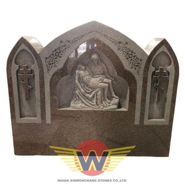 Pieta Relief Granite Memorial
