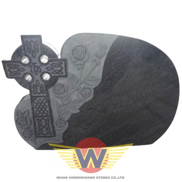 Serene Cross Granite Tombstone